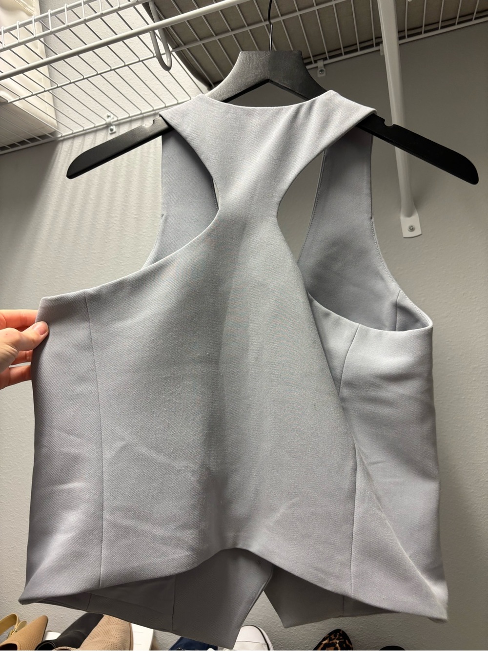 Express Light Blue Gray Boot-Cut Dress Pants with Matching Vest - Picture 4 of 7